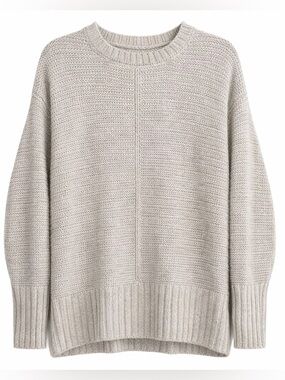 ASOS Oversized Chunky Knit Sweater Oatmeal Neutral Crew Neck Sz 0